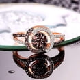 thumbnail image 3 of Rag Jewels 2.00 Ct Round Cut Brown & White Diamond Engagement Wedding Promise Band Ring 14K Rose Gold Plated 925 Sterling Silver For Women's -5.5, 3 of 4