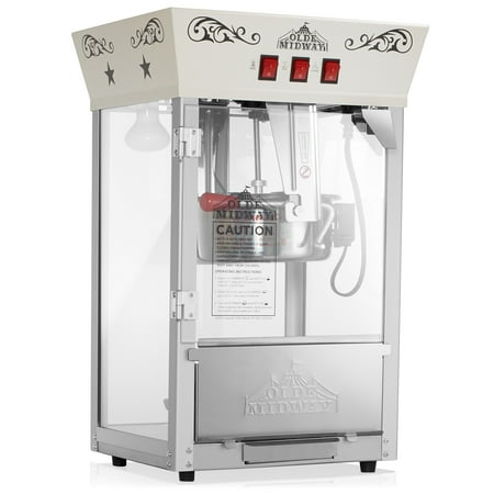 Olde Midway Movie Theater-Style Popcorn Machine with 8 oz Kettle, Cream