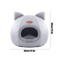 thumbnail image 3 of AuroraX Washable Cat Bed Covered Cave Self Warming Cute Pet Bed Soft Warm Insulated Plush Cozy Round Cat House Bed for Indoor Cats Kittens and Small Dogs(Gray), 3 of 6