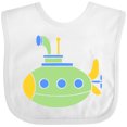 thumbnail image 3 of Inktastic Cute Green Submarine Boys or Girls Baby Bib, 3 of 4