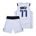 thumbnail image 4 of Lone Ranger Team 77 Donchic Embroidered Jersey Blue White Basketball Jersey Vest Sports Suit for Men, 4 of 5