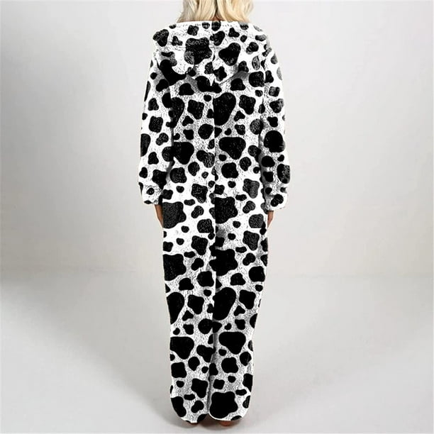 Hoodies Pajamas Jumpsuit, Adult Cow Pajama Onesie