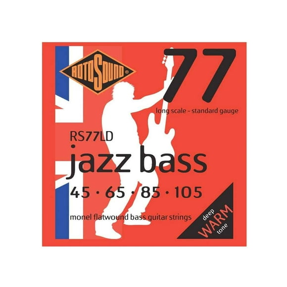 Rotosound RS77LD Jazz Bass Monel Flatwound Electric Bass 4 String Set (45-105)