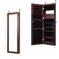thumbnail image 2 of Lockable Mirror Jewelry Cabinet Armoire Organizer Wall Door Mounted w/LED Lights For Daily Life, 2 of 12