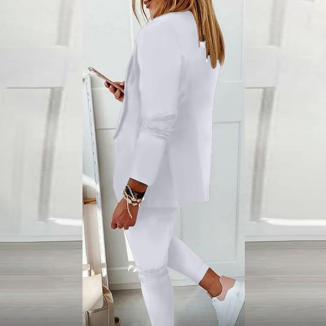 Puntoco Conjuntos De Traje De Negocios Elegantes Informales con Pantalones De Traje Sólidos De Manga Larga para Mujer Puntoco Puntoco-6194