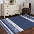 thumbnail image 5 of Vintage Navy Blue Striped Area Rug 4x6 Washable Rug Non Slip Farmhouse Modern Stripes Boho Large Area Rug Indoor Floor Carpet for Entryway Bedroom Kitchen Living Room Home Office Dining Room Nursery, 5 of 9