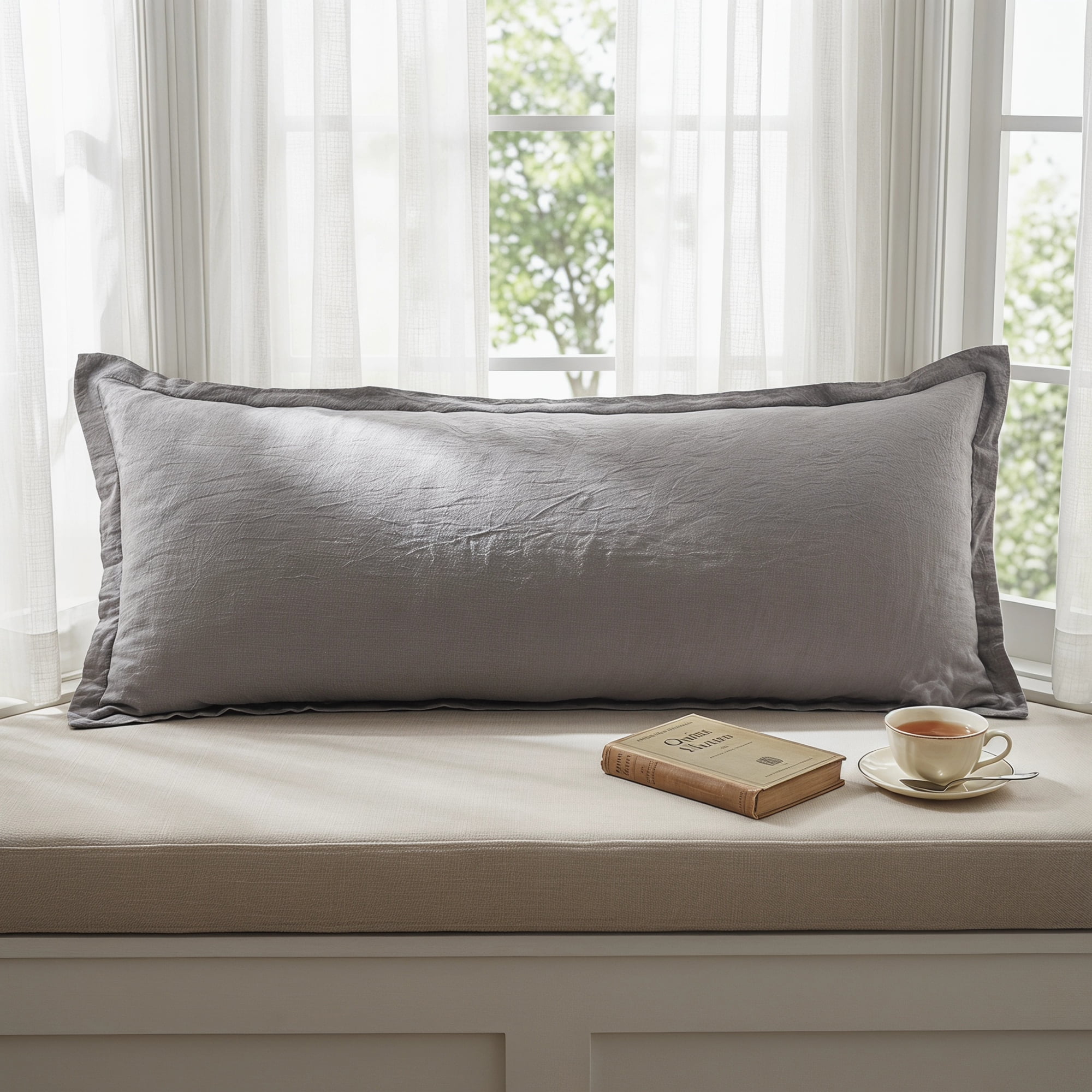 Unique Bargains 1 Pack Soft Cooling Cotton Pillowcase for Comfortable Sleep Dark gray