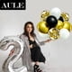 thumbnail image 3 of Set de globos AULE, dorado metalizado y látex, negro y blanco, paquete de 60, 3 of 5