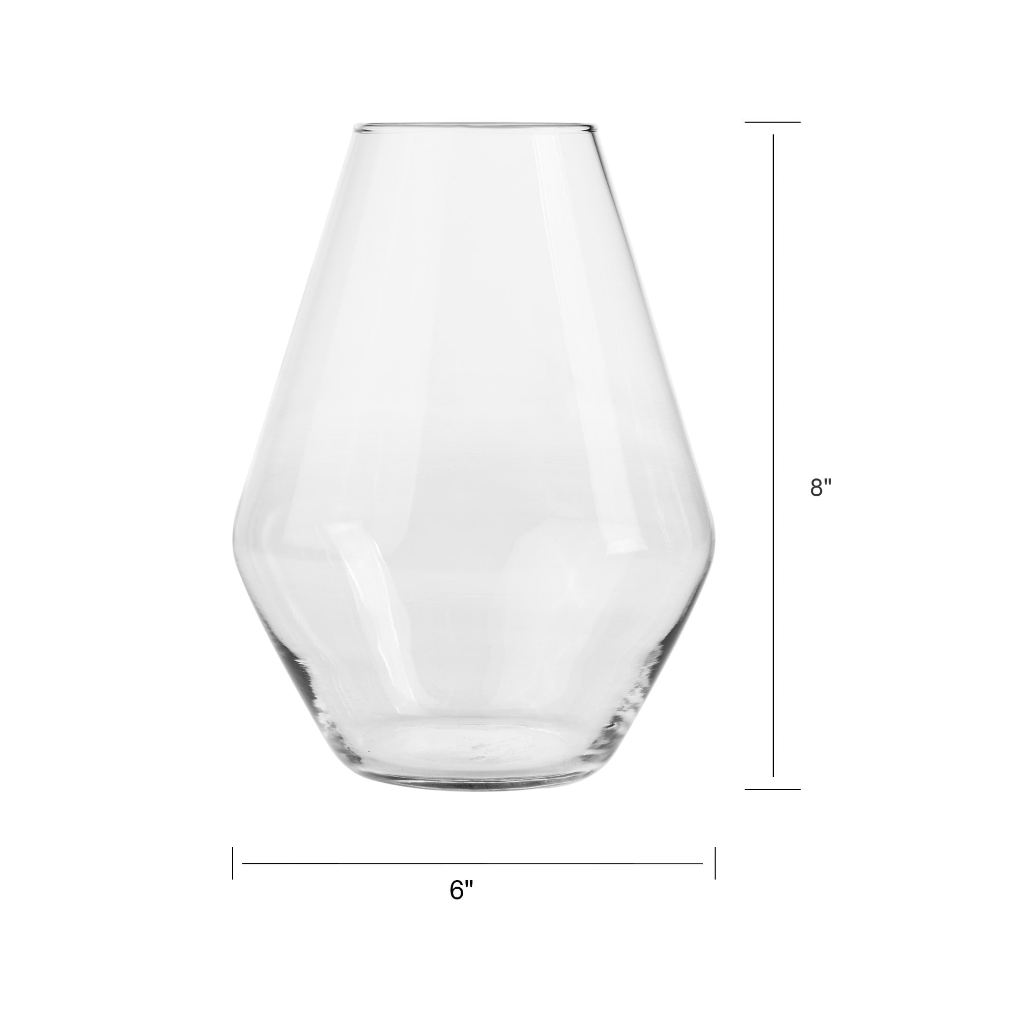 Libbey Clear Glass Soft Diamond Floral Vase, 8 in.