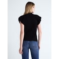 thumbnail image 3 of Scoop Women's Mock Neck Top with Bubble Cap Sleeves, Sizes XS-XXL, 3 of 5