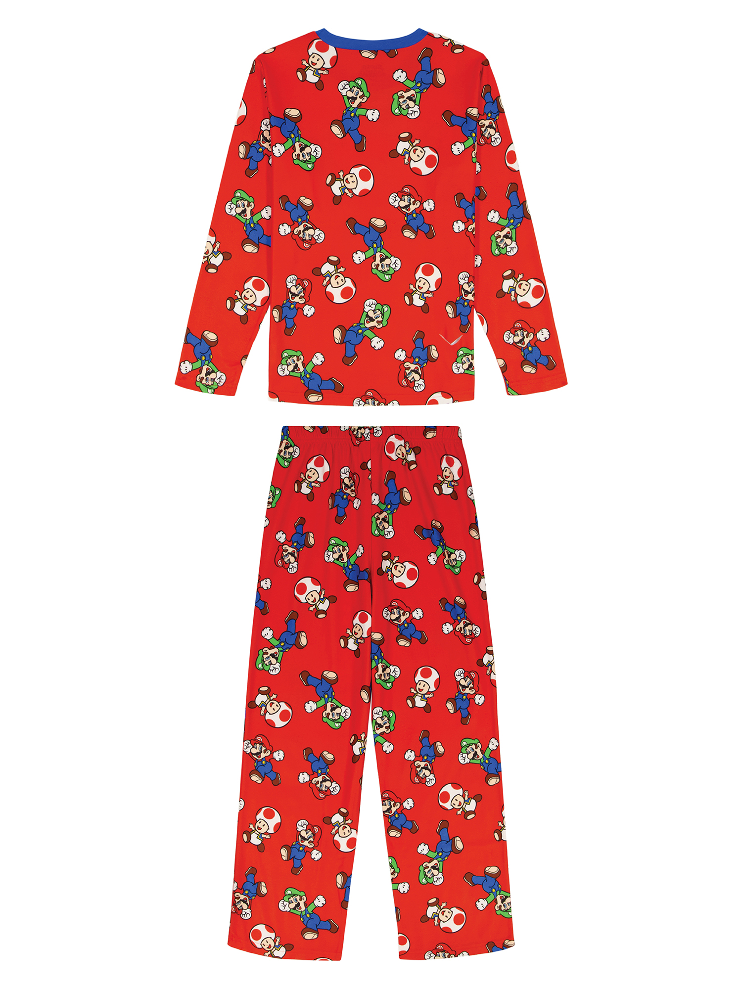 Nintendo Mario Boys Holiday Long Sleeve Top and Pants Pajama Set, 2-Piece, Sizes 4-12