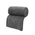 thumbnail image 2 of Manta Raschel de doble capa, suave, cálida y gruesa | Ropa de cama de invierno de felpa de poliéster, 100 x 70 cm | Funda de sofá cama acogedora con diseño de rayas | Azul, gris, verde y marrón, 2 of 6