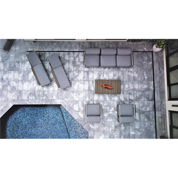 Outsy 0ASUN-6SET Extra Deep Seating Outdoor Set, Gray - 6 Piece