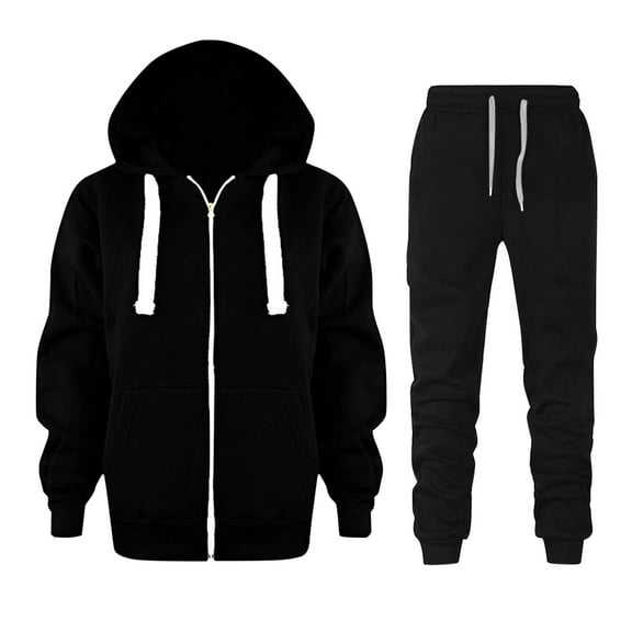 Ruyang Boys Zip Up Hoodies Joggers Set 2 Piece Sweatsuits School Athletic Hooded Sweatshirt Sweatpants Plain Clothing Set