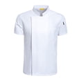 thumbnail image 4 of Men Women Chef Jacket Short Sleeve Top Comfortable Cooker Chef Clothes chef Coat White L, 4 of 7