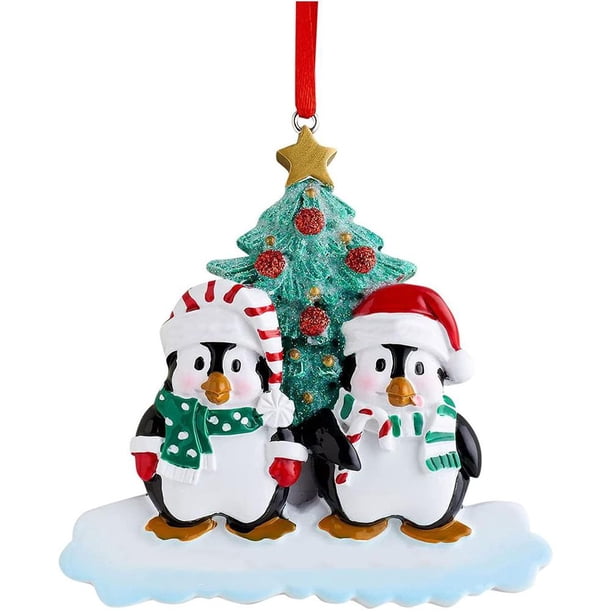 Árbol De Navidad Personalizado Pingüino Familia Adorno Diy Madera Manuscrita Decoración Colgantes Para Regalo De Navidad Speravity HA040828-01