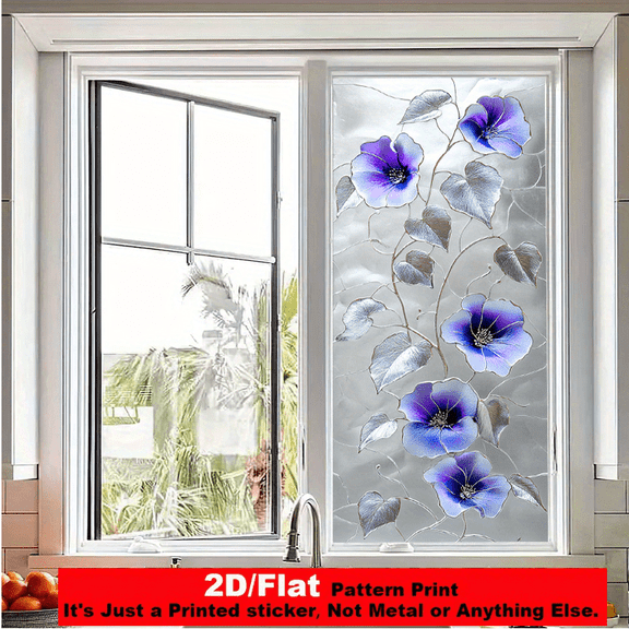 1 piece of 2D flat, PVC, window film sticker, static adhesion, removable and cut-able, suitable for various room window decoration stickers in the kitchen, and window decoration items for all year ro