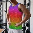 thumbnail image 6 of Haiem Rainbow Glitter Men Workout Tank Top Gym Bodybuilding Sleeveless Muscle T Shirts Athletic Tank Breathable Workout Shirt-XX-Large, 6 of 8