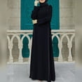 thumbnail image 3 of IDOPIP Women Muslim Abaya Dress Long Sleeve Self Tie Modest Dress Ramadan Eid Prayer Clothes, 3 of 6