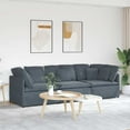 thumbnail image 1 of vidaXL Modular Sofa with Cushions Velvet Dark Grey, 1 of 5