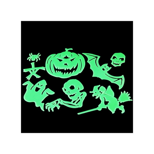 Cateissary Pegatinas luminosas de Halloween removibles que brillan en la oscuridad Horror calabaza ventana iluminar calcomanía fiesta decoración del Kits de decoración para fiestas Cateissary HA067594-01