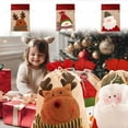 thumbnail image 7 of Christmas Gift Bag, Christmas Pendant, Large Drawstring Cloth Santa Snowman Elks Candy Snack Packaging Bag, Red Khaki Cloth Material 50x34cm, 7 of 7