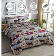thumbnail image 4 of Jessy Home Twin Deer Bear Quilt Rustic Lodge Bedding Microfiber 3-Piece Coverlet Set, 4 of 8