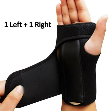 Dorsal Carpal Tunnel Splint - Carpal Tunnel Brace Splint 2 Pcs Wrist Brace Right & Left for Sprains, Arthritis Fits Most FREE Eyeglass Pouch