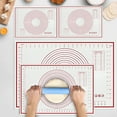 thumbnail image 3 of Bakeware Extra Large Non-Stick EVA Baking Mat with Measurements Rolling Dough Companion Non- Countertop Mat for Kitchen Three Layer Red Transparent, 3 of 3