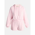 thumbnail image 5 of No Boundaries Faux Rhinestone Cropped Hoodie and Shorts Set, 2-Piece, Women’s, 5 of 5