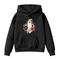 thumbnail image 5 of YDFCWXW Girls Halloween Sweatshirts Festive Winter Casual Pullover Loose Fit, Halloween Print, School Days, Festival Party Wear (Black, 5-6 Years), 5 of 5