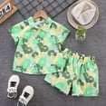 thumbnail image 2 of Kids Boys Short Sleeve Boys' Holiday Suit Floral Loose Short Sleeve Suit Casual Suit, 2 of 8