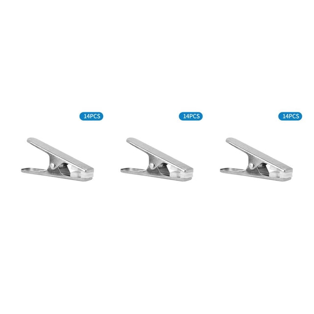 Naiovety 14 Pieces Stainless Steel Clothing Hanging Trousers Hanger Peg Sheet Washable Balcony Dress Clip Backyard Reusable Type1