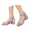 thumbnail image 4 of WAYUTE Girls Sandals High Heel Rhinestone Non Buckle Summer Dress Princess Shoes for Tween Kids Fashion Party Wedding,Silver,10.5 Y-11 Y, 4 of 7