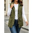 thumbnail image 4 of Women Sleeveless Casual Vest Lightweight Drawstring Jackets with Pockets, 4 of 6