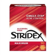 Stridex Daily Care Alcohol Free Maximum Pads - 90 Ea, 2 Pack