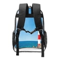 thumbnail image 2 of Sikiie Red And White Lighthouse Clear Backpack, Transparent Bookbag for School for Women Men, Capacity Clear Bag for College, Travel, 2 of 7