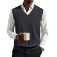 thumbnail image 3 of SAATLERI Sweater Vest Men Sleeveless Lightweight V-Neck Knitted Vest Classical Fashion Solid Color Pullover Slim Fit Tops, 3 of 6