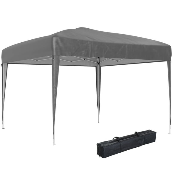 Outsunny 10 x 10ft Folding Pop Up Tent Canopy Outdoor Gazebo, Grey