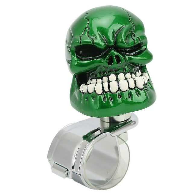 Skull Steering Wheel Knob Spinner Suicide Power Handle for Cars Trucks Tractors BoatsGreen