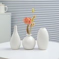 thumbnail image 3 of Jarrones De Cerámica, Set 3 Florero Decorativo para Hogar Minimalista Moderno Fino, floreros de cerámica modernos floreros rústicos para mesa, centro de mesa, sala de estar, baño, recámara (Blanco), 3 of 4