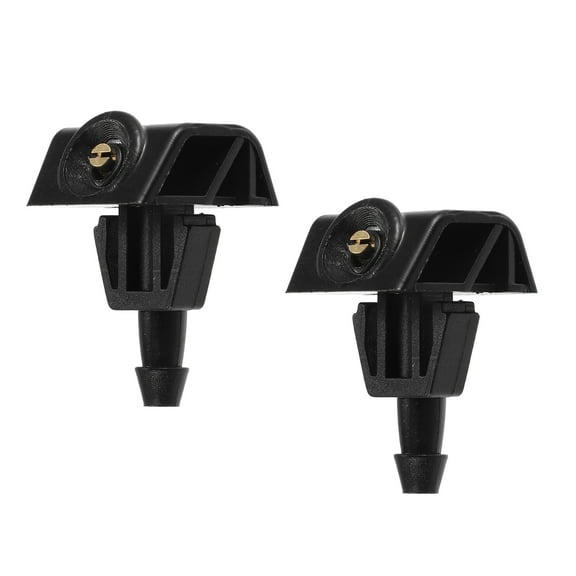 Windshield Wiper Washer Nozzle Spray Jet Fit for Nissan Note Plastic Black 2 Pcs