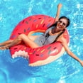 thumbnail image 2 of Flotador de piscina de donut gigante, flotador de donut para adultos, piscina de verano inflable o juguete de playa 60 cm, fresa brillar Electrónica, 2 of 5