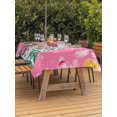 thumbnail image 2 of Outdoor Tablecloth with Umbrella Hole and Zipper, Pink Snowman Christmas Rectangle Table Cloth 54x80 Inch Waterproof Tablecloth, Xmas Tree Ball Winter Snowflake Picnic Table Cover for Patio Camping, 2 of 7
