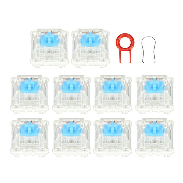 Teclado 10 piezas interruptores de teclado interruptor Azul Estructura exquisita para los interruptores Mecánnicos de BricolaJe de Reemplazo