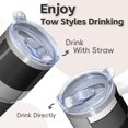 thumbnail image 4 of Double Wall 20oz Geometric Tumbler with Handle, Stainless Steel Insulated Travel Coffee Mug Leak Proof Lid Straw, 4 of 5
