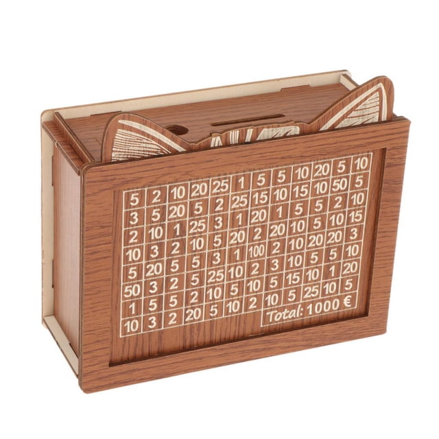 Hucha de madera con mostrador, hucha de madera, caja decorativa para ahorrar dinero, hogar 1000 euros