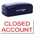 thumbnail image 1 of Large Pre-Inked Closed Account Stamp, Slim 1854, Ultra Slim Design, Impression Size 1-13/16" by 2-1/2", Up to 25,000 Impressions - Red Ink, 1 of 10