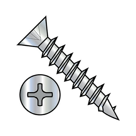 

6X3/4 Phil Flat .260-.279 OD no Nibs Deep Thread Wood Screw Fully Threaded Nickel (Pack Qty 10 000) BC-0612DPLFDN