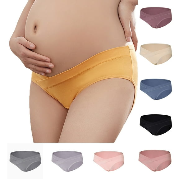 HVOBTTY Breathable Panties for Women, Womens Underwear, Ladies Comfortable Prenatal Solid Color Large Size Abdominal Panties Low Waiste Underpants Dark Blue, XXXL